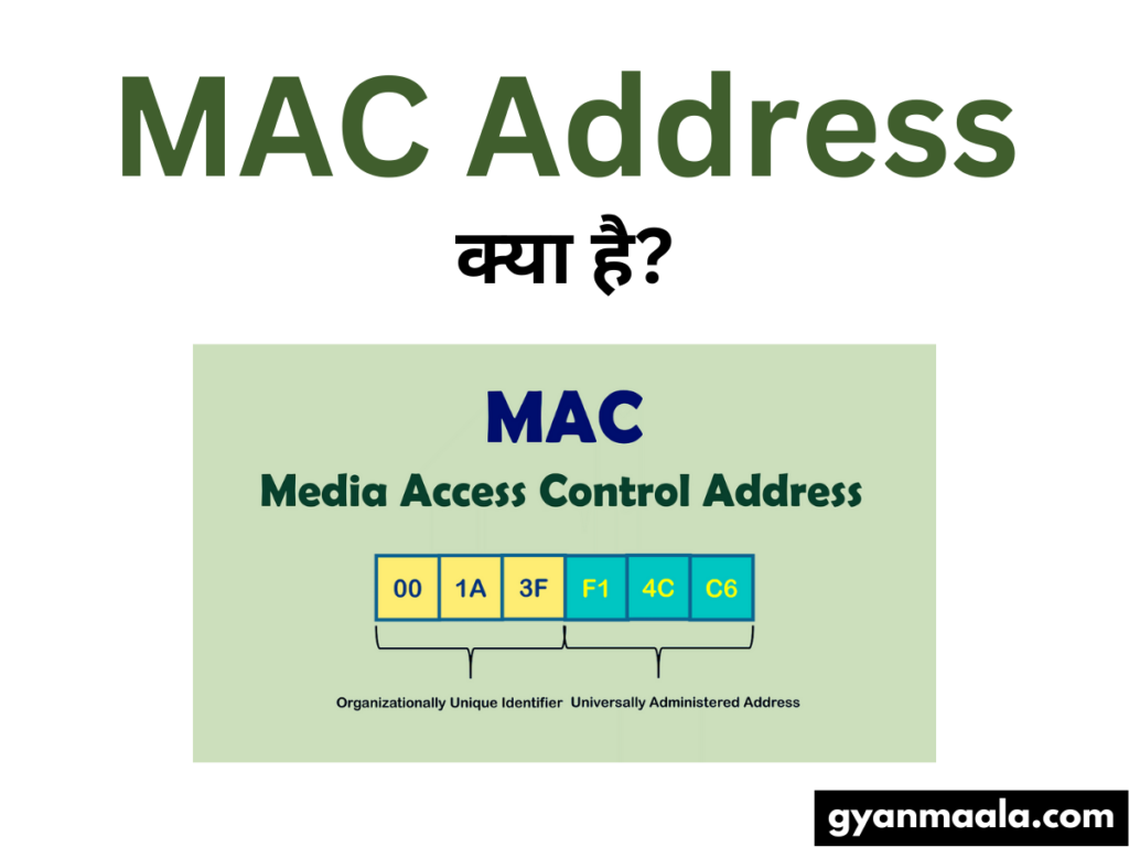 MAC Address क्या है? इसके प्रकार, कार्य बताये। in Hindi