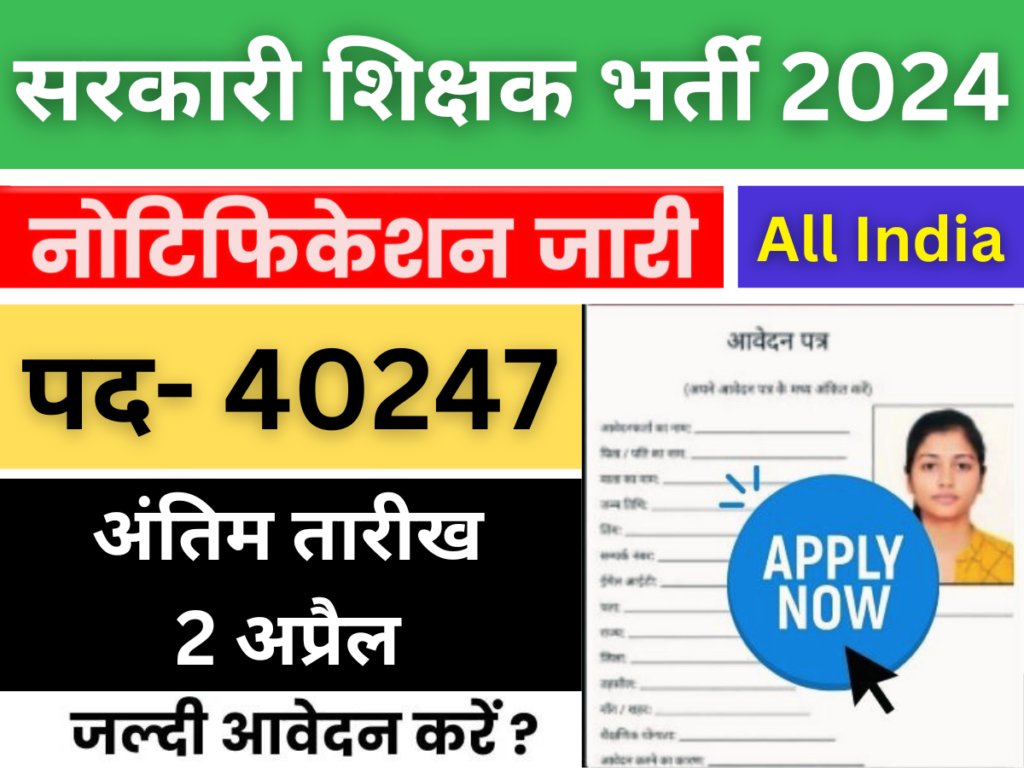 प्राइमरी टीचर भर्ती 2024: आवेदन प्रोसेस क्या है, आवेदन शुल्क, आयु सीमा, शैक्षणिक योग्यता व चयन प्रक्रिया क्या है?